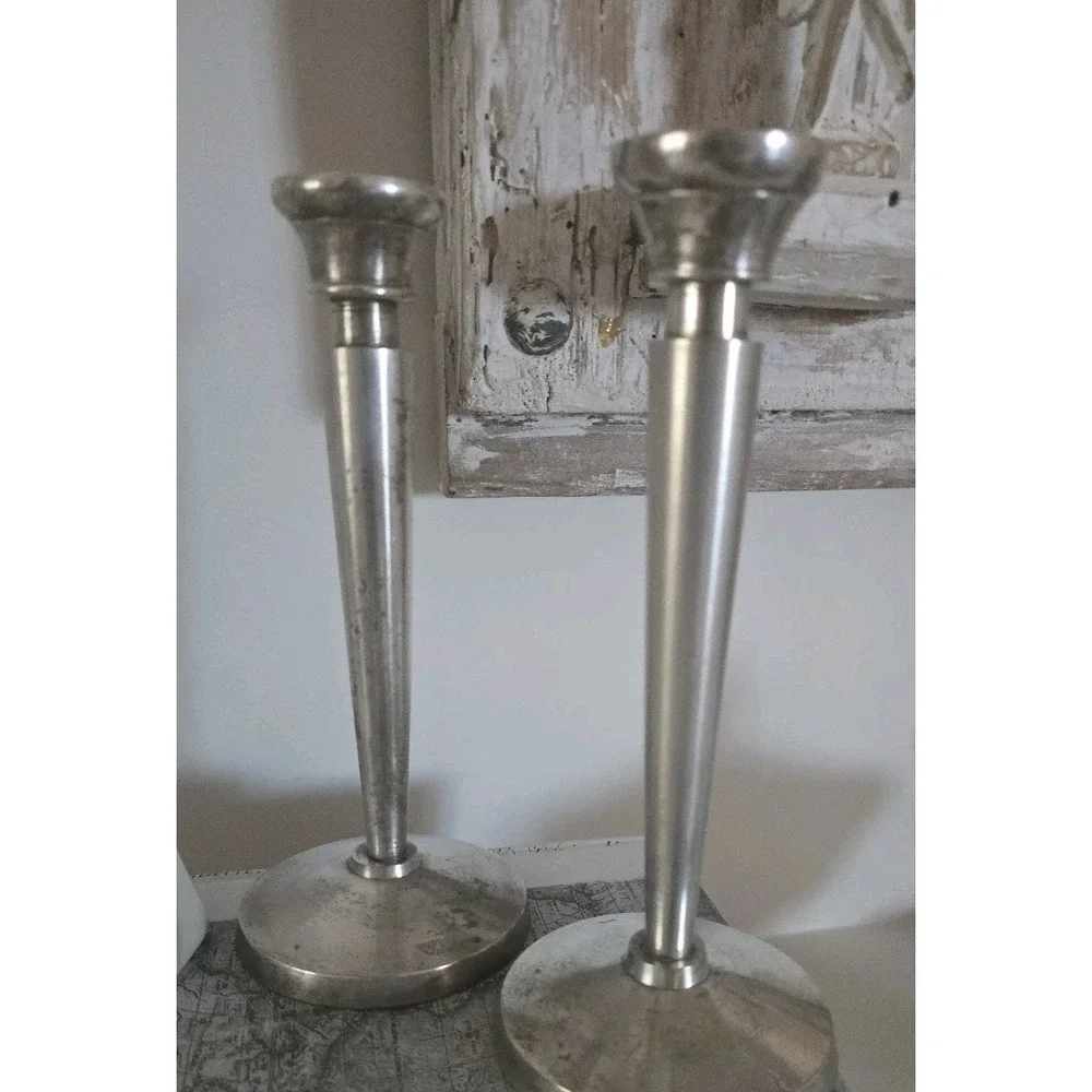 Pottery Barn Silver Candlestick Set‎ 8.75